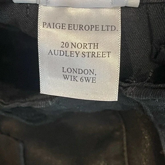 Paige Straight Ankle Mayslie Black Fog Luxe Coated Jeans Size 25 NWOT - Picture 8 of 12